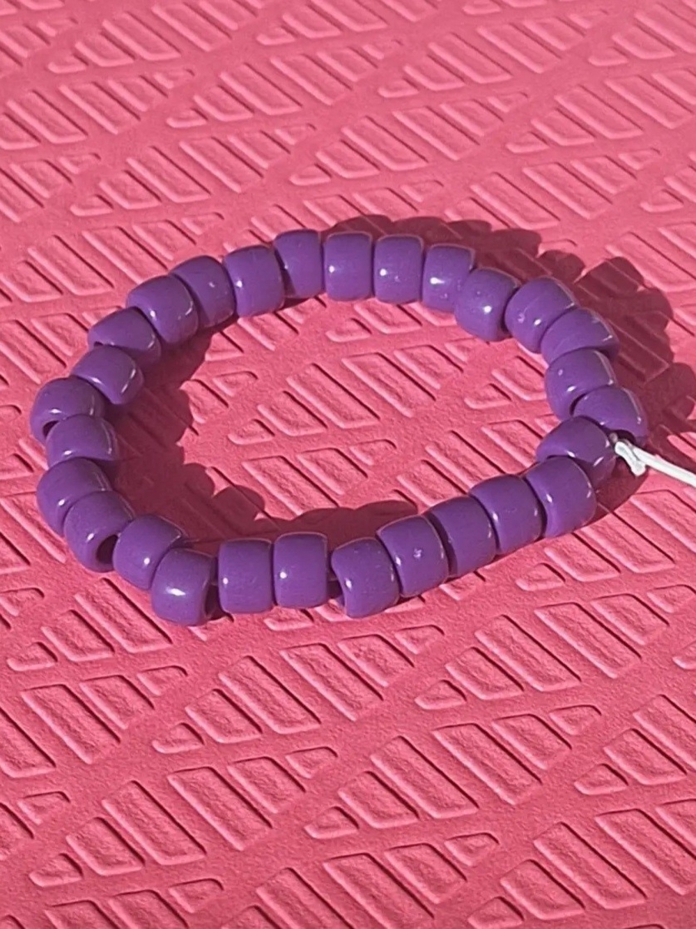 Purple Beaded Stretch Bracelet - Women Jewelry